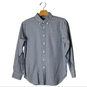 Boys Ralph Lauren Navy and White Button Down Shirt. Size M. Like new.
